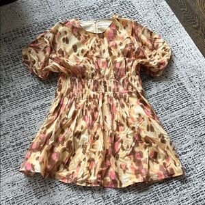Floral Puff Sleeve Dress Banana Republic